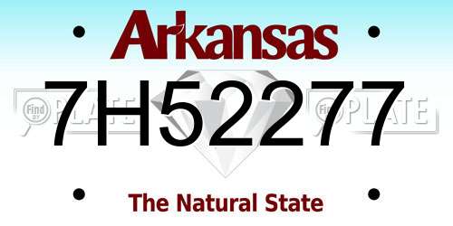 7H52277 Arkansas License Plate