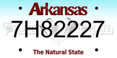 7H82227 Arkansas License Plate