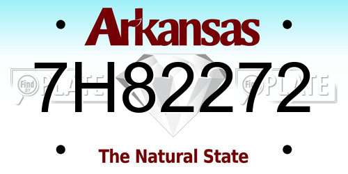 7H82272 Arkansas License Plate