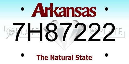 7H87222 Arkansas License Plate
