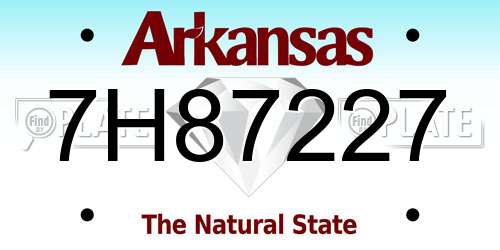7H87227 Arkansas License Plate
