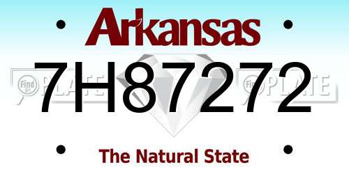 7H87272 Arkansas License Plate