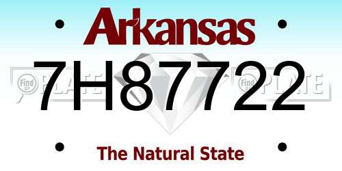 7H87722 Arkansas License Plate