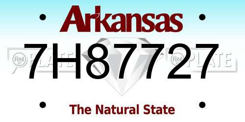 7H87727 Arkansas License Plate