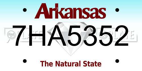 7HA5352 Arkansas License Plate