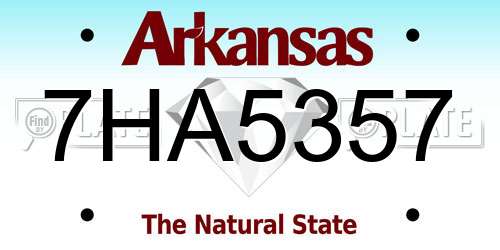 7HA5357 Arkansas License Plate