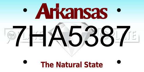 7HA5387 Arkansas License Plate