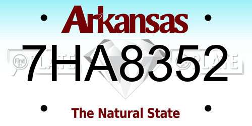 7HA8352 Arkansas License Plate