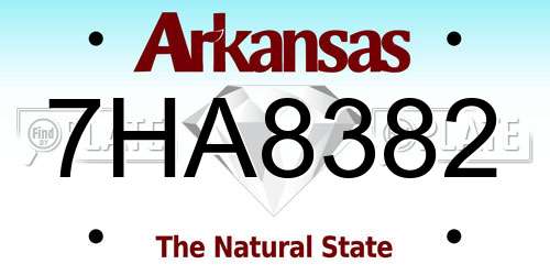 7HA8382 Arkansas License Plate