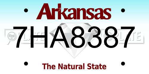 7HA8387 Arkansas License Plate