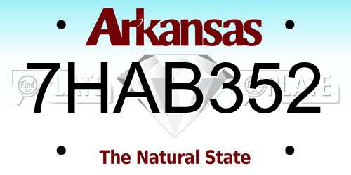 7HAB352 Arkansas License Plate