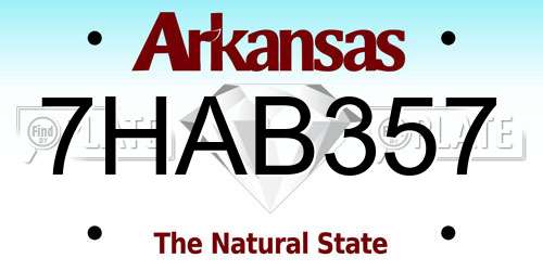 7HAB357 Arkansas License Plate