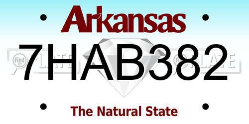 7HAB382 Arkansas License Plate