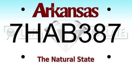 7HAB387 Arkansas License Plate