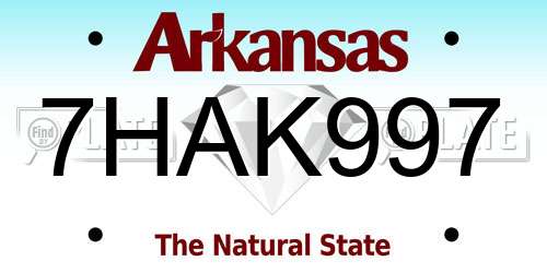 7HAK997 Arkansas License Plate