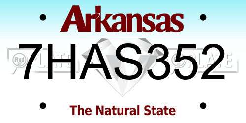 7HAS352 Arkansas License Plate