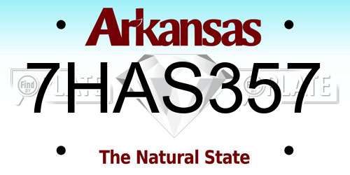 7HAS357 Arkansas License Plate