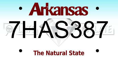 7HAS387 Arkansas License Plate