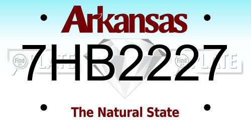 7HB2227 Arkansas License Plate
