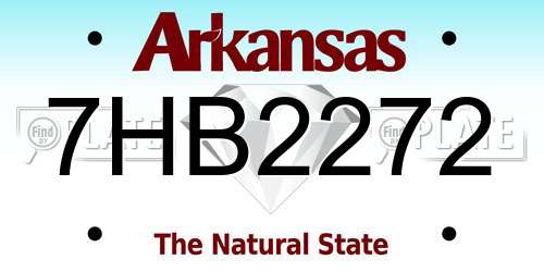 7HB2272 Arkansas License Plate