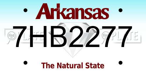 7HB2277 Arkansas License Plate
