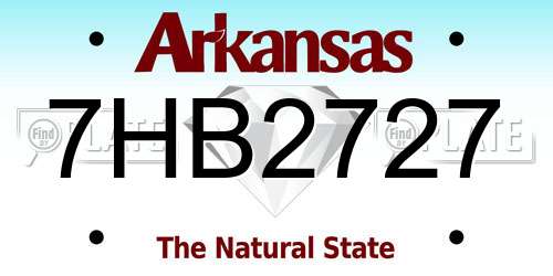 7HB2727 Arkansas License Plate
