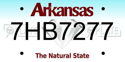 7HB7277 Arkansas License Plate