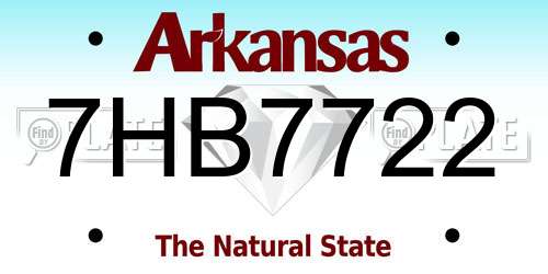 7HB7722 Arkansas License Plate