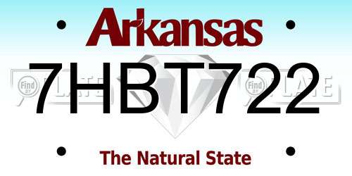 7HBT722 Arkansas License Plate