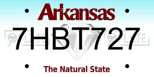 7HBT727 Arkansas License Plate