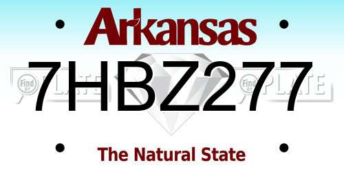 7HBZ277 Arkansas License Plate