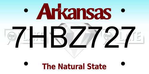 7HBZ727 Arkansas License Plate