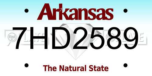 7HD2589 Arkansas License Plate
