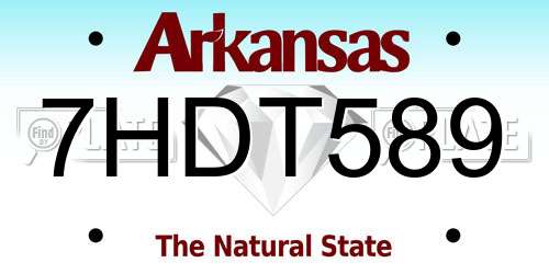7HDT589 Arkansas License Plate