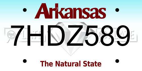 7HDZ589 Arkansas License Plate