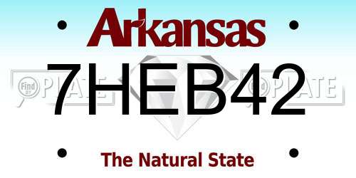 7HEB42 Arkansas License Plate