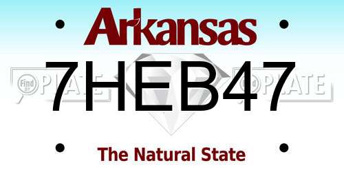 7HEB47 Arkansas License Plate