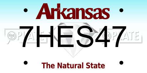 7HES47 Arkansas License Plate