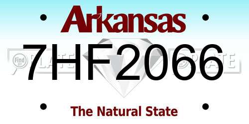 7HF2066 Arkansas License Plate