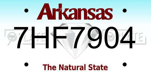 7HF7904 Arkansas License Plate