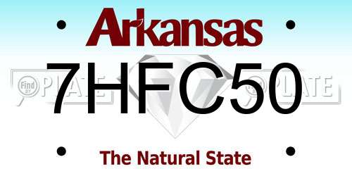 7HFC50 Arkansas License Plate