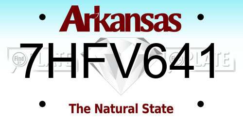 7HFV641 Arkansas License Plate