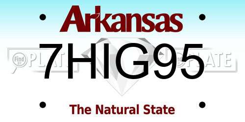 7HIG95 Arkansas License Plate