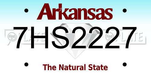 7HS2227 Arkansas License Plate
