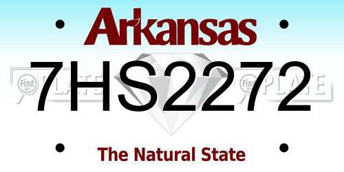 7HS2272 Arkansas License Plate
