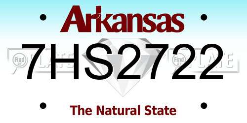 7HS2722 Arkansas License Plate