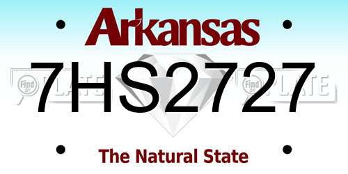 7HS2727 Arkansas License Plate