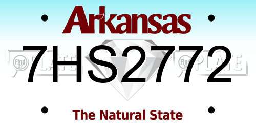 7HS2772 Arkansas License Plate