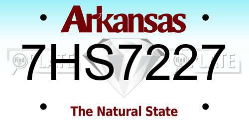 7HS7227 Arkansas License Plate