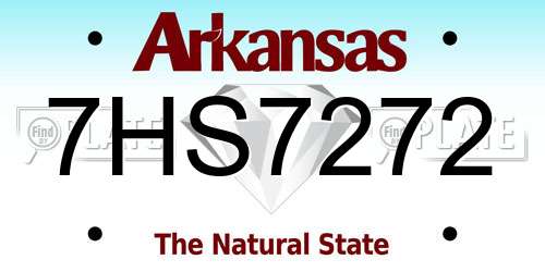 7HS7272 Arkansas License Plate